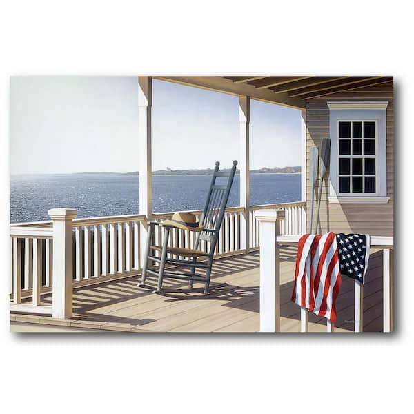 Courtside Market American Porch Gallery-Wrapped Canvas Wall Art 18 in. x 12 in.