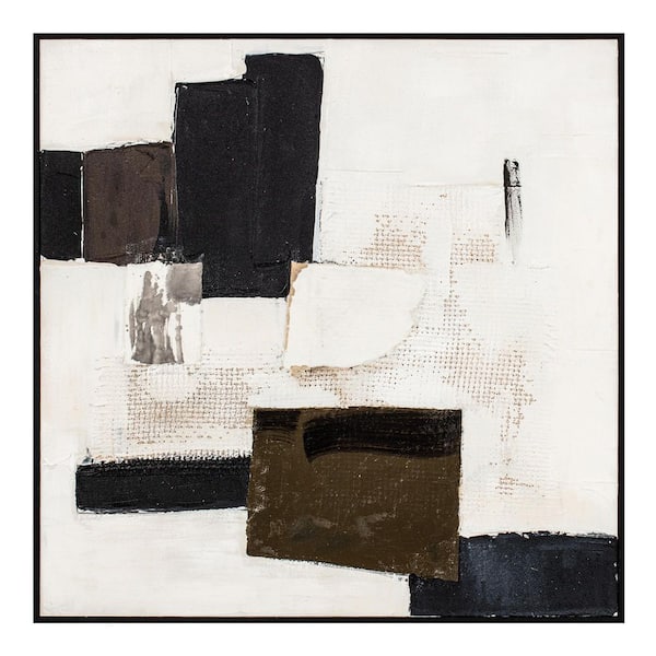 NADAAL STUDIOS Carver Framed Art Print, Abstract Textured Acrylic on Canvas with Solid Pine Wood Frame 32 in. x 32 in.