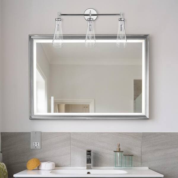 Light Chrome Vanity, Light Bulbs For Vanity Mirror Home Depot