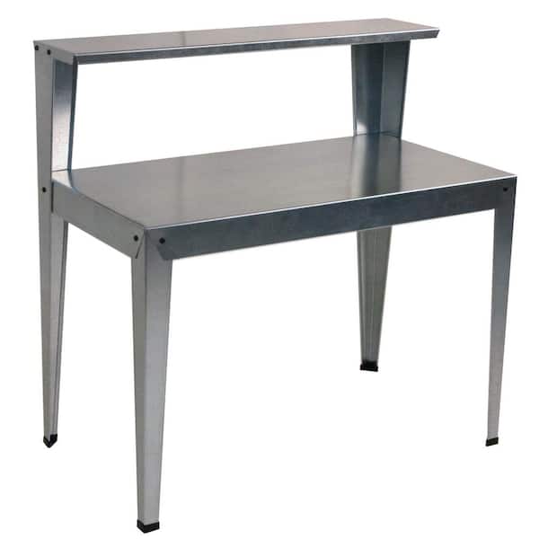 POLY-TEX Potting Bench 44 in. W x 24 in. D x 44 in. H Galvanized Steel Silver GREENHOUSE Accessory