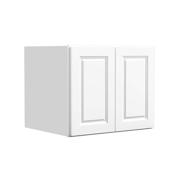 Hausvita 30 in. W x 24 in. D x 24 in. H in Traditional White Plywood Ready to Assemble Kitchen Wall Cabinets with 2 Doors
