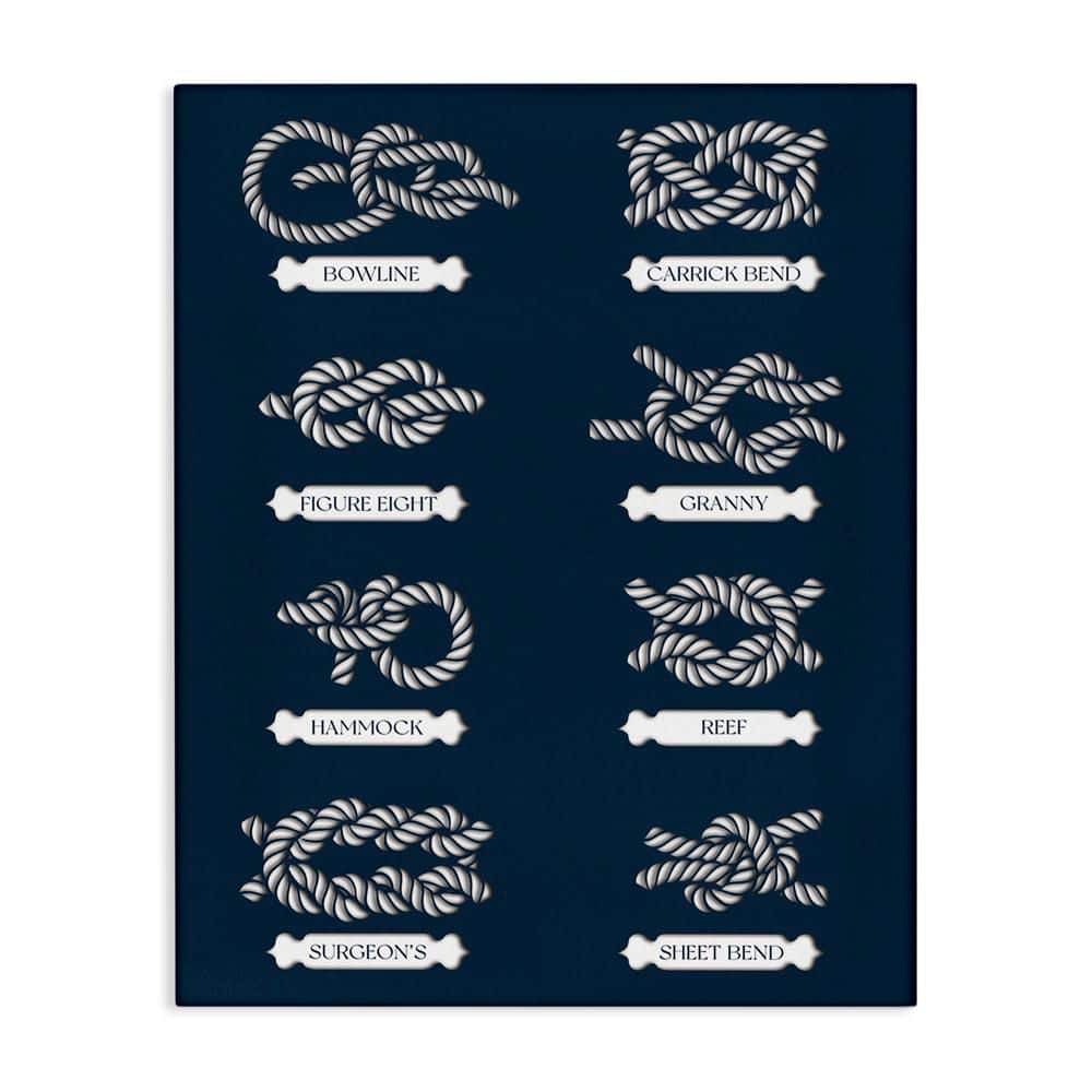 Boating Knots Nautical Diagram by Lil' Rue Unframed Graphic Art Print Coastal 36 in. x 48 in. price history on PriceWatchPro