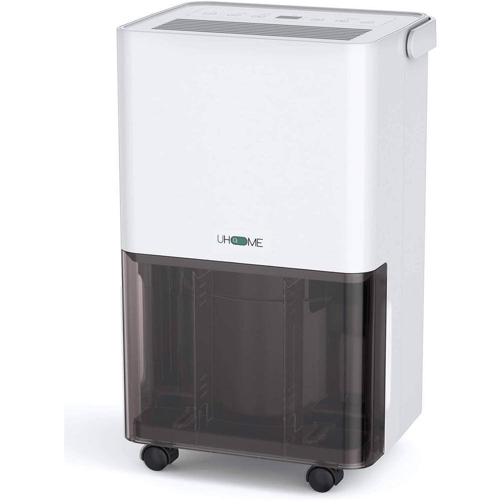Edendirect 30 pt. 1,500 sq. ft. Dehumidifier with Bucket in Whites with Drainage Hose, Auto ...