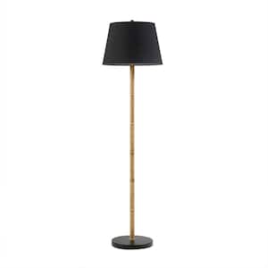 Nassau 60 in. Black/Natural Standard Floor Lamp