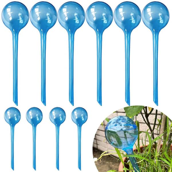 0.1 Gal. Self Watering Globes, Automatic Watering Bulbs for Indoor and Outdoor Potted Plants, Blue (10-Pack)
