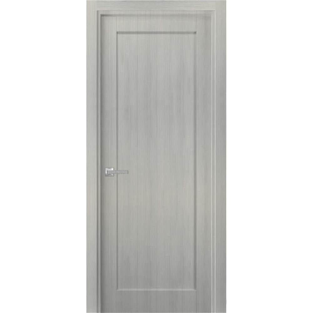 28 in. x 80 in. 1 Panel Gray Ash Finished MDF Sliding Door with Hardware price history on PriceWatchPro