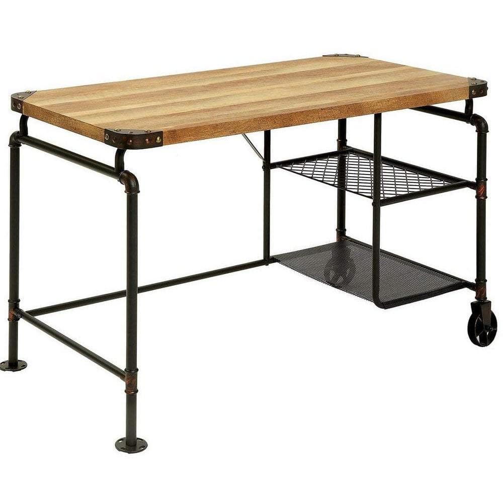 Benjara 24 In. Rectangular Black Writing Desk BM123648 - The Home Depot