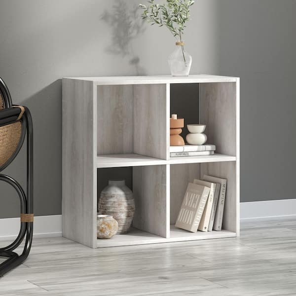Paxberry 23.82 in. H x 23.74 in. W x 11.81 in. D White MDF 4-Cube Storage Organizer