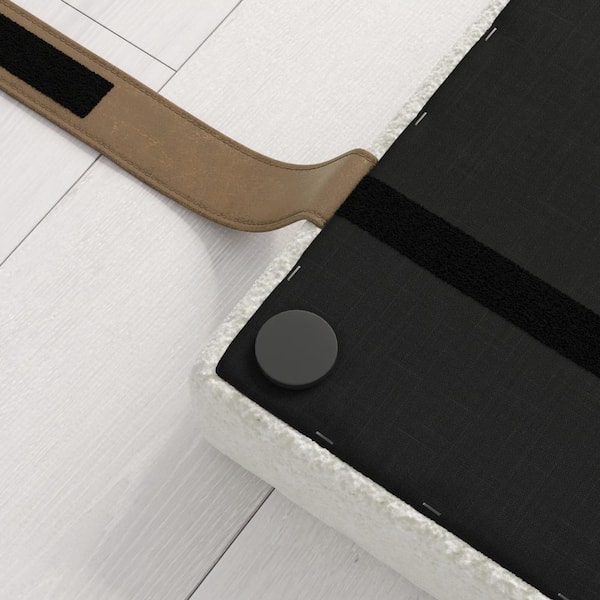 Nathan James Charlie 61 in. W White Boucle Queen Wall Mount Padded