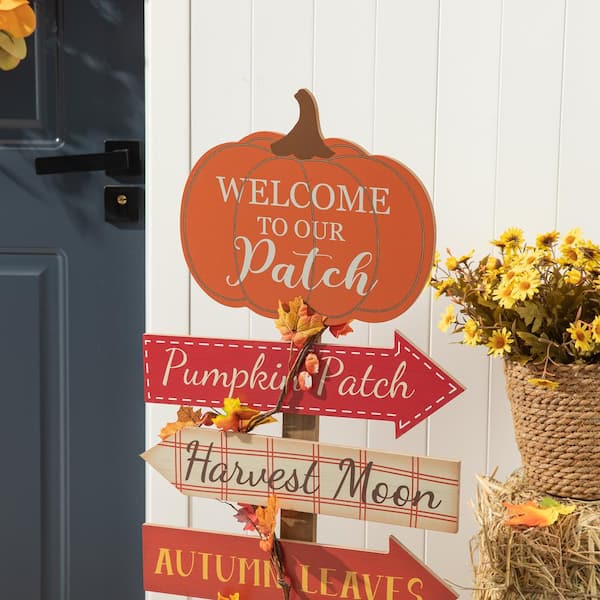Glitzhome® Fall Wooden Pumpkin Patch Wall Sign