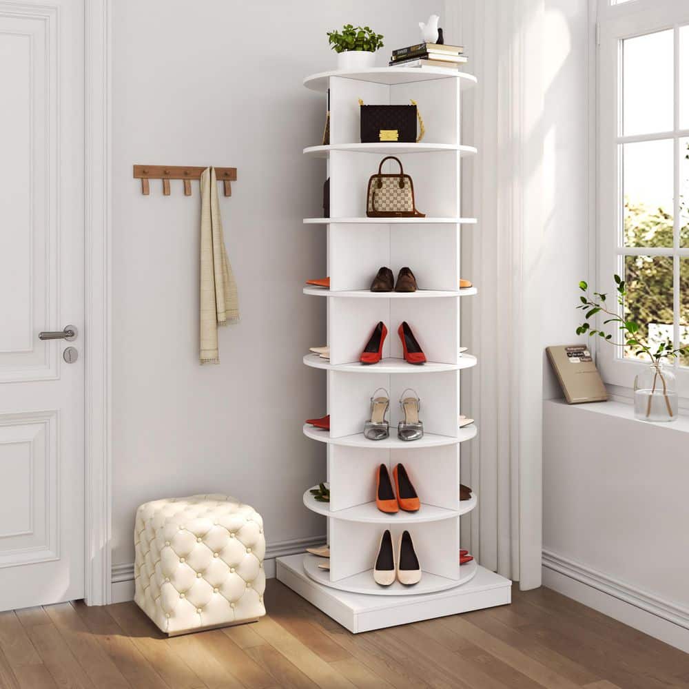 Seafuloy 65 in. H 28 shoes-Pairs 7 Tier 360° Spinning Rotating