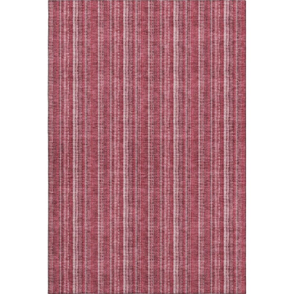 Mayfield Premium Machine Washable Abstract AMF982 Pink 3 ft. x 5 ft. Area Rug