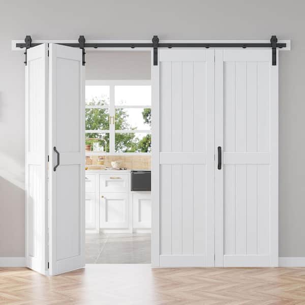 Fredbeck 96 in. x 84 in. Paneled White Finished Solid Core MDF