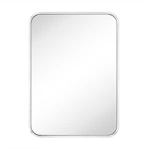 20 in. W x 28 in. H Rounded Rectangle Stainless Steel Anti-Rust Tube Metal Frame Bathroom Wall Mirror in Chrome