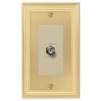 Hallcrest 1 Gang Coax Metal Wall Plate - Satin Brass