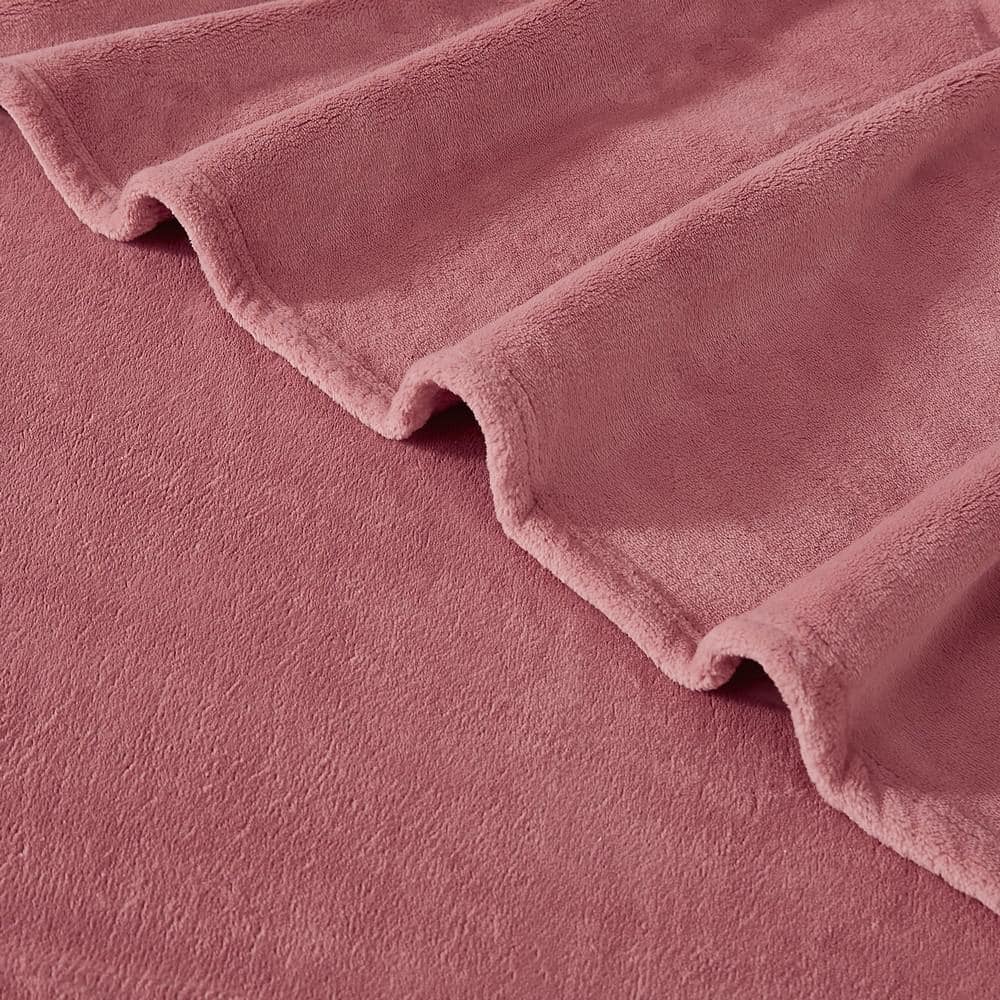 Dusty Rose Ultra Plush Reversible Machine Washable Throw Blanket