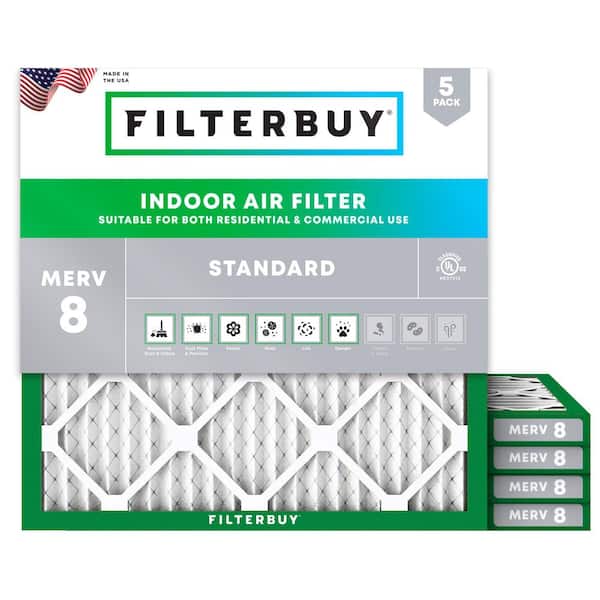 27 in. x 27 in. x 1 in. MERV 8 (FPR 5) Dust Defense Pleated HVAC AC Furnace Air Filters Replacement (5-Pack)