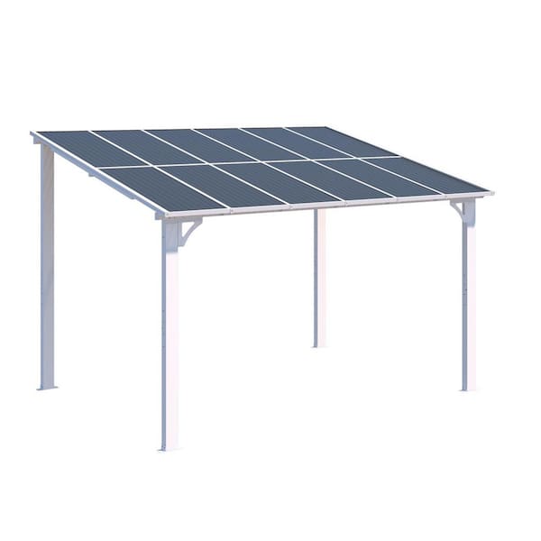 12 ft. x 8 ft. White Aluminum Patio Cover