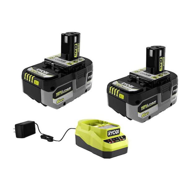 ONE+ 18V Lithium-Ion Charger with 6.0 Ah HIGH PERFORMANCE Battery (2-Pack)