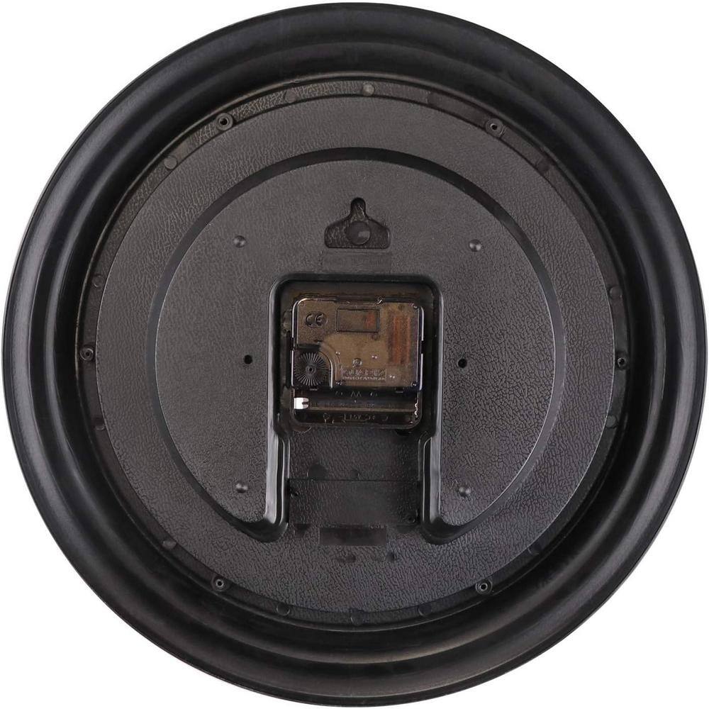 14-Inch Black Plastic Analog Silent Wall Clock