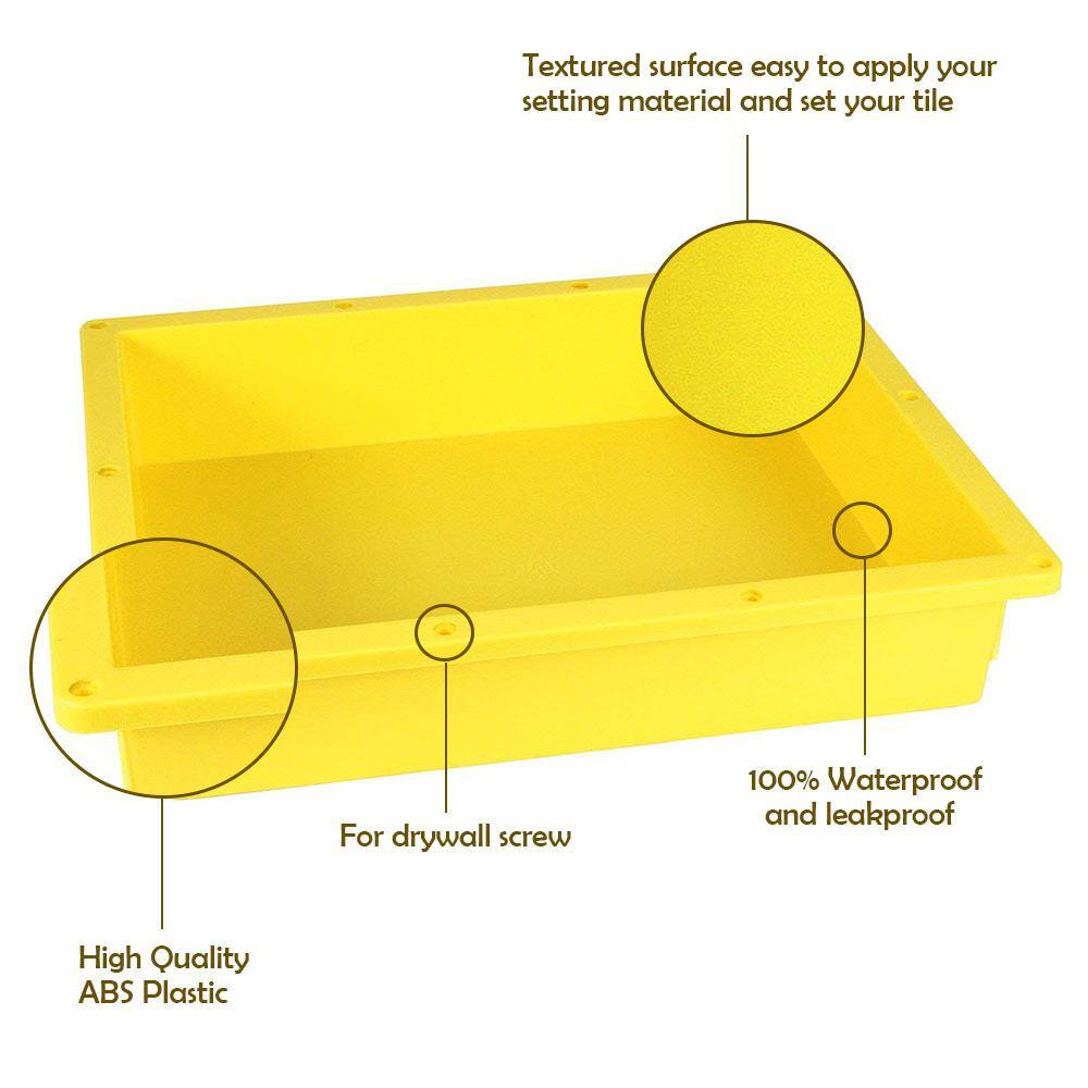 Yellow Plastic Freestanding Shower Niche with Single Shelf