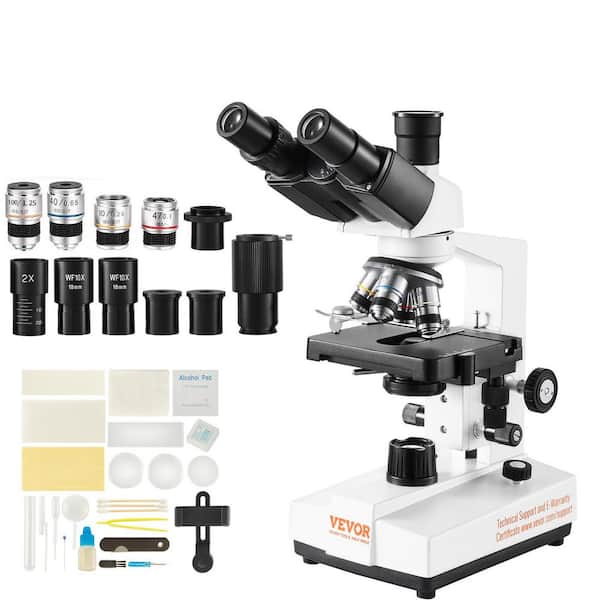 VEVOR Compound Trinocular Microscope 40x to 5000X Magnification Trinocular Compound Lab Microscope with LED Illumination