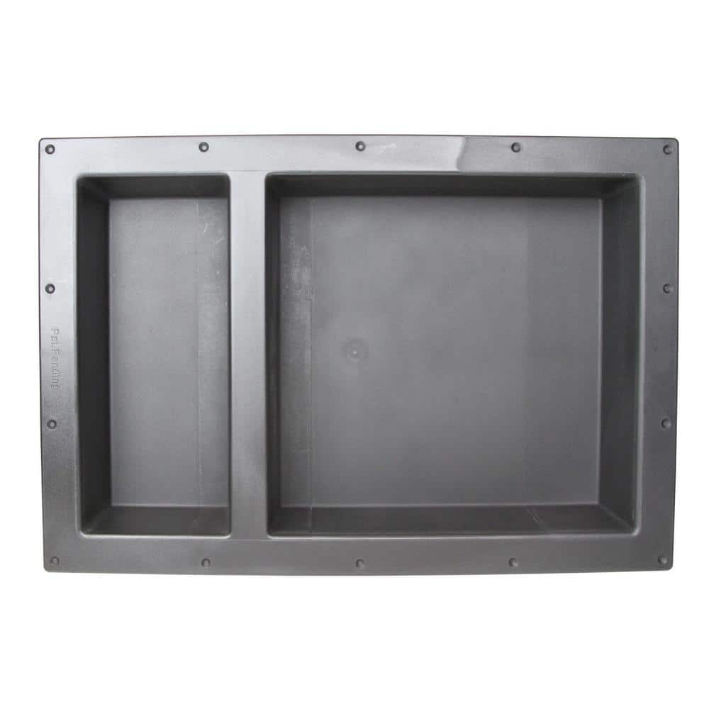 Black ABS Double Shelf Recessed Shower Niche 25" x 17"