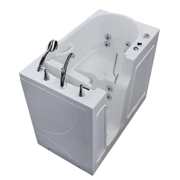 Universal Tubs Nova Heated 3.9 ft. Walk-In Whirlpool Bathtub in White with Chrome Trim