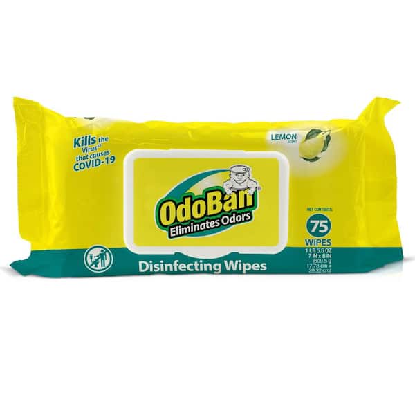 OdoBan 75-Count All-Purpose Cleaner Disinfecting Wipes Lemon Scent