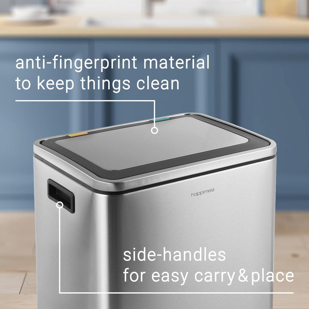 Elmo 8-Gallon Brushed Stainless Steel Kitchen Step Trash Can
