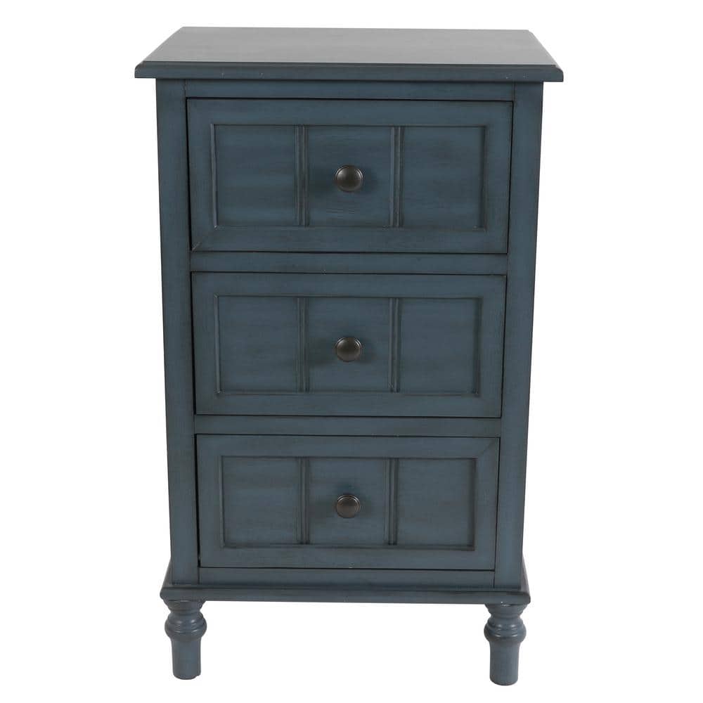 Antique Navy Blue 3-Drawer Chest