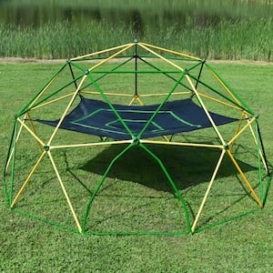 13 ft. Yellow Outdoor Climbing Dome Freestanding Play with Hammock