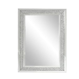 24 in. W x 32 in. H Large Wall-Mounted Silver Decorative Rectangular Wall Mirror for Home,Living Room, Bedroom, Entryway