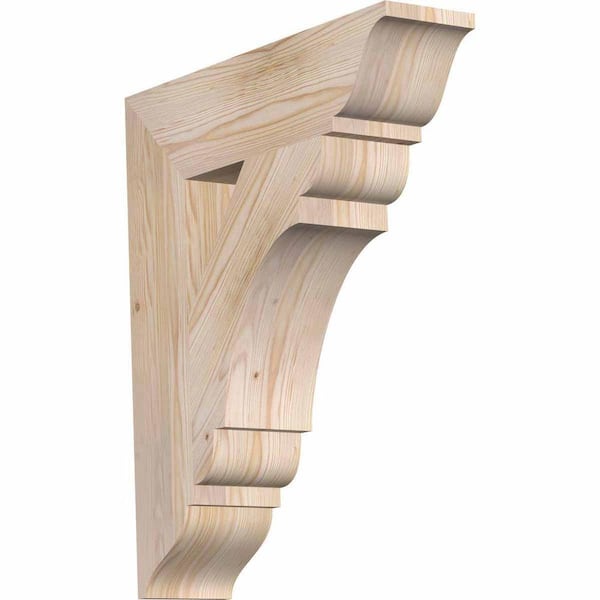Ekena Millwork 5.5 in. x 28 in. x 24 in. Douglas Fir Olympic Traditional Smooth Bracket