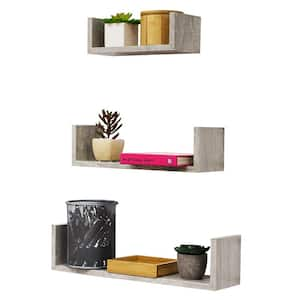 Floating Shelf in Grey (Set of 3)