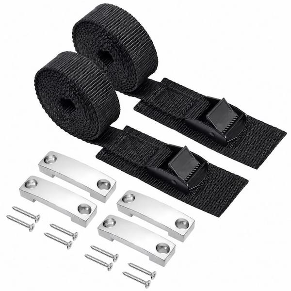 2-Piece 72 in. Stainless Steel Battery Tie Down Strap Kit with Bracket and Screws for Boat RV Truck Trailer