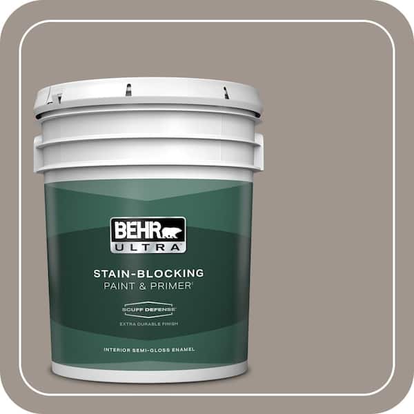 BEHR ULTRA 5 gal. #PPF-31 Pebbled Path Extra Durable Semi-Gloss Enamel Interior Paint & Primer