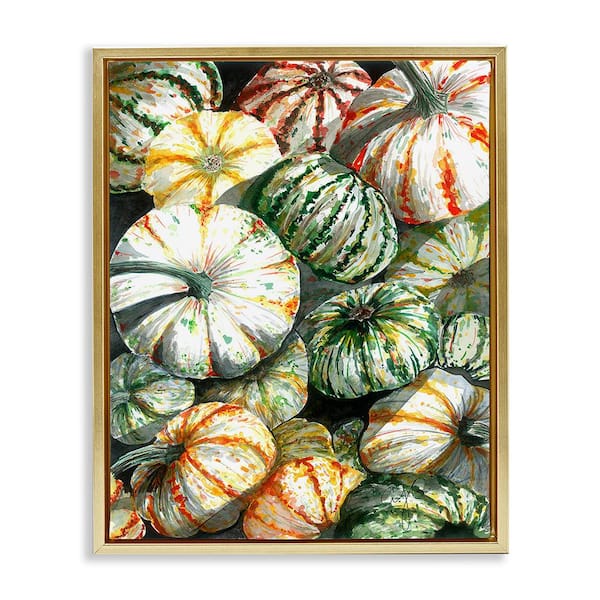 Mixed Gourd Pattern by Alexandria Gilbert Kincaid 1 Piece Floater Frame Graphic Print Nature Art Print 21 in. x 17 in.