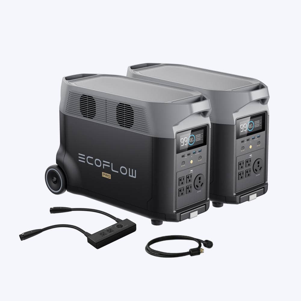 3600W Output/7200W Peak Push-Button Start Battery Generator DELTA Pro 2 wit