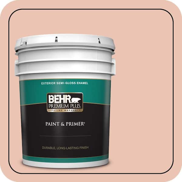 BEHR PREMIUM PLUS 5 gal. Home Decorators Collection #HDC-CT-14 Coral Coast Semi-Gloss Enamel Exterior Paint & Primer