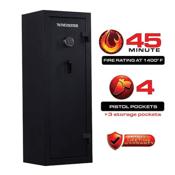 Ammo Safe 13.8 cu. ft., 45-Minute Fire Rated, Electronic Lock with Key Backup, Black