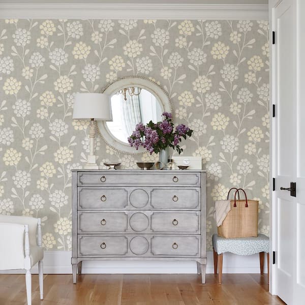 Citrine Scandi Yellow Flora Wallpaper Sample