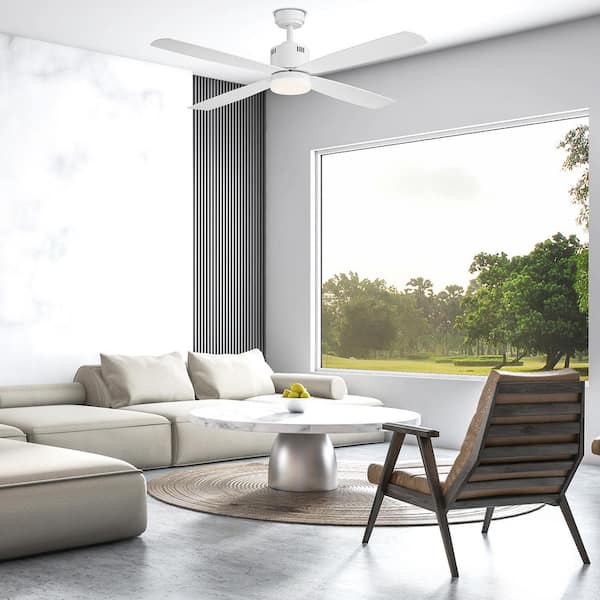 Home Decorators Collection Kitteridge 52 in. LED Indoor White Ceiling Fan with Light Kit