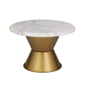 6 in. H 1-Tier White and Gold St1ware Glam Cake Stand