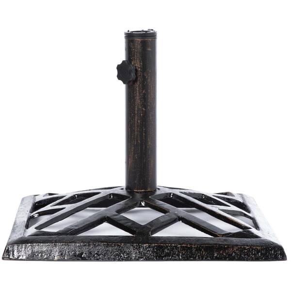 Gardenised 19 lbs. Square Cast Iron Patio Umbrella Base