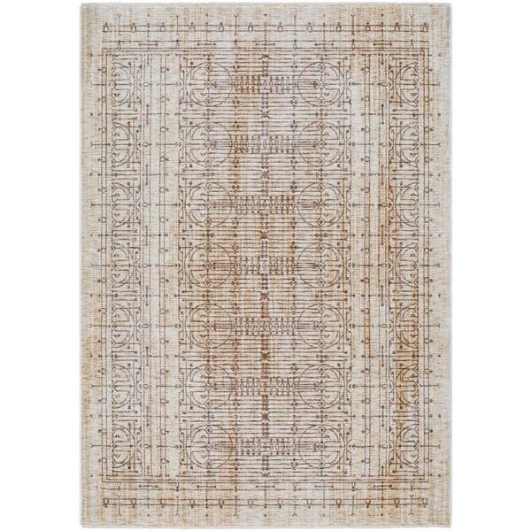 Surya Frank Lloyd Wright x Surya Usonia Brown/Gray Geometric 8 ft. x 10 ft. Indoor Area Rug