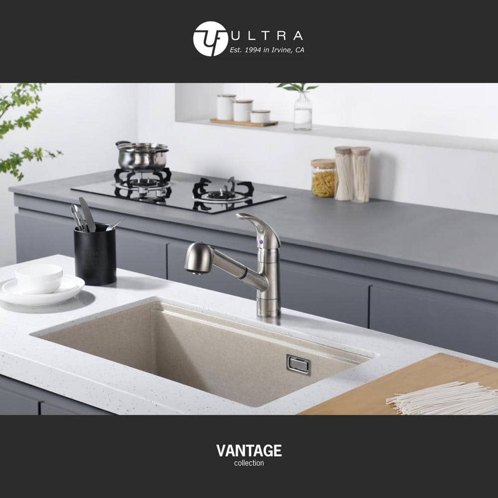 Stainless Steel Single Handle Pull-Out Kitchen Faucet