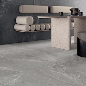 LithoTech Silver Gray 35.43 in. x 35.43 in. Matte Porcelain Floor and Wall Tile (17.43 sq. ft./Case)