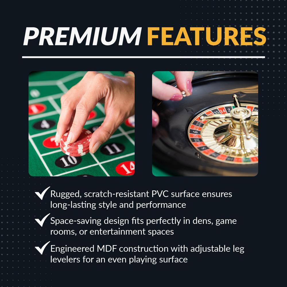 Monte Carlo Black 4-in-1 Casino Game Table with Accessories