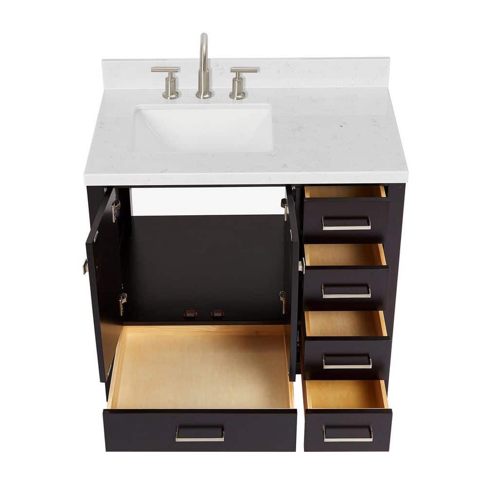 Cambridge 36" Espresso Single Basin Vanity with Shaker Doors